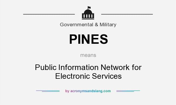 What does PINES mean? It stands for Public Information Network for Electronic Services