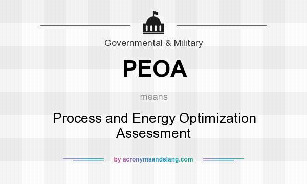 What does PEOA mean? It stands for Process and Energy Optimization Assessment