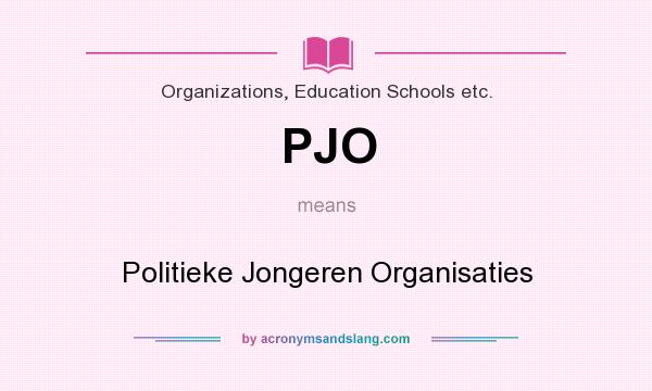 What does PJO mean? It stands for Politieke Jongeren Organisaties