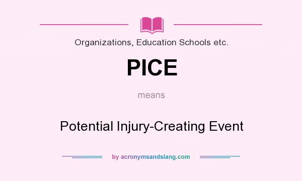 What does PICE mean? It stands for Potential Injury-Creating Event