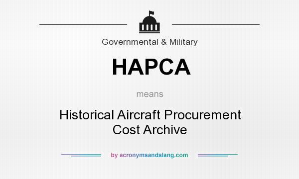 What does HAPCA mean? It stands for Historical Aircraft Procurement Cost Archive