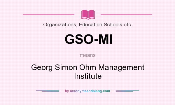 What does GSO-MI mean? It stands for Georg Simon Ohm Management Institute