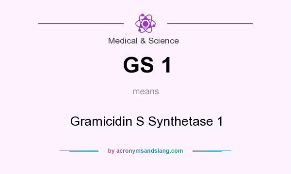 What does GS 1 mean? It stands for Gramicidin S Synthetase 1