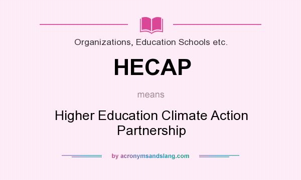 What does HECAP mean? It stands for Higher Education Climate Action Partnership