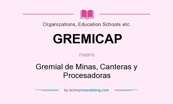 What does GREMICAP mean? It stands for Gremial de Minas, Canteras y Procesadoras