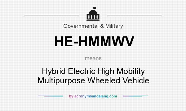 What does HE-HMMWV mean? It stands for Hybrid Electric High Mobility Multipurpose Wheeled Vehicle