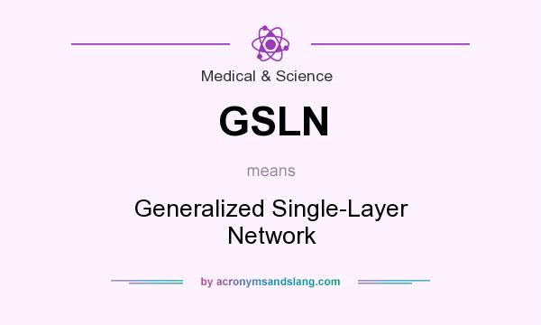 What does GSLN mean? It stands for Generalized Single-Layer Network