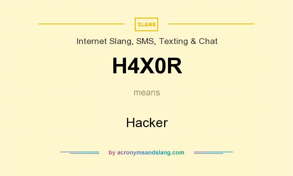 What does H4X0R mean? It stands for Hacker