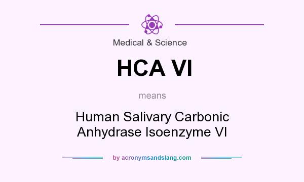 What does HCA VI mean? It stands for Human Salivary Carbonic Anhydrase Isoenzyme VI