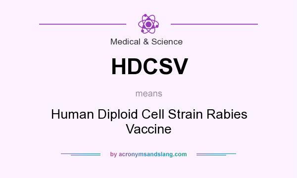 What does HDCSV mean? It stands for Human Diploid Cell Strain Rabies Vaccine
