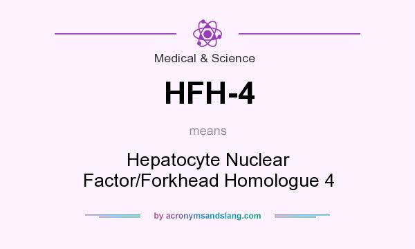 What does HFH-4 mean? It stands for Hepatocyte Nuclear Factor/Forkhead Homologue 4