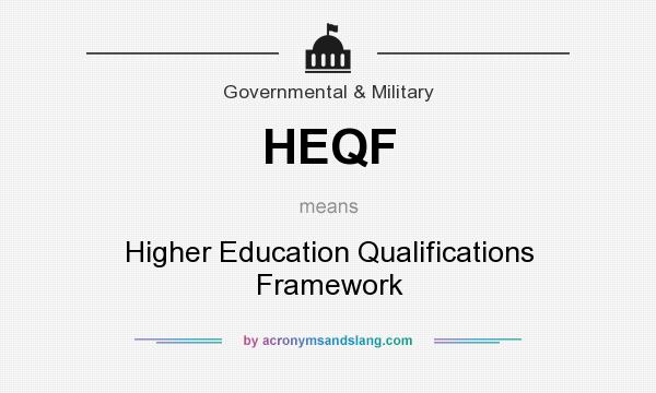 What does HEQF mean? It stands for Higher Education Qualifications Framework