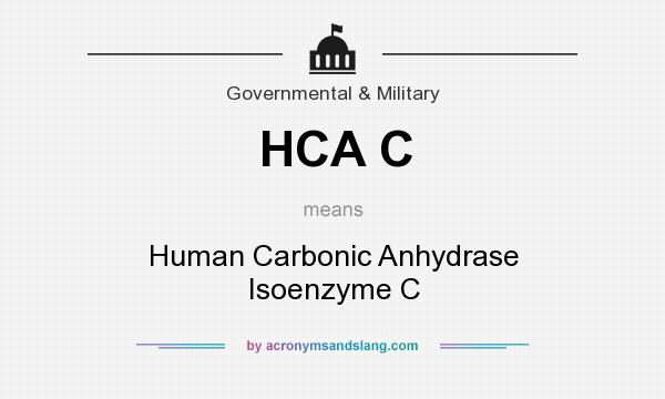 What does HCA C mean? It stands for Human Carbonic Anhydrase Isoenzyme C
