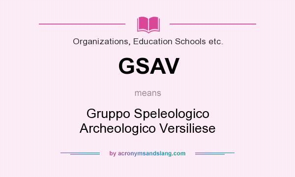 What does GSAV mean? It stands for Gruppo Speleologico Archeologico Versiliese