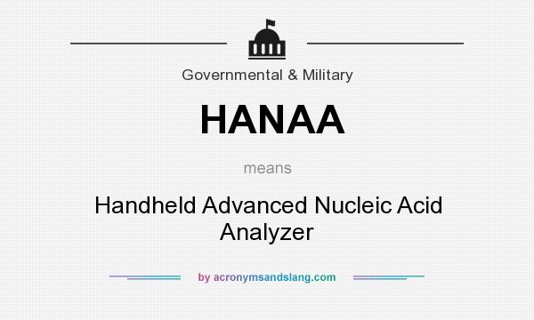What does HANAA mean? It stands for Handheld Advanced Nucleic Acid Analyzer
