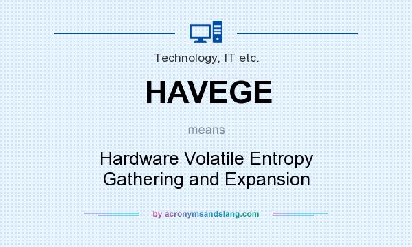 What does HAVEGE mean? It stands for Hardware Volatile Entropy Gathering and Expansion