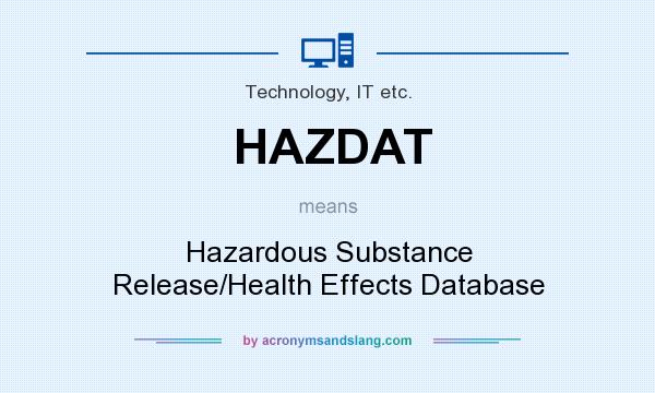 What does HAZDAT mean? It stands for Hazardous Substance Release/Health Effects Database