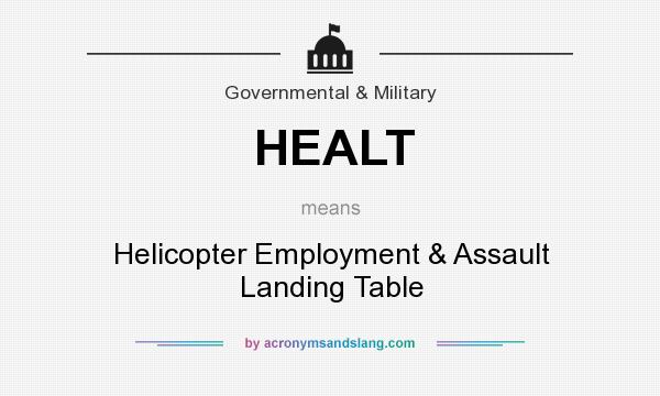 What does HEALT mean? It stands for Helicopter Employment & Assault Landing Table