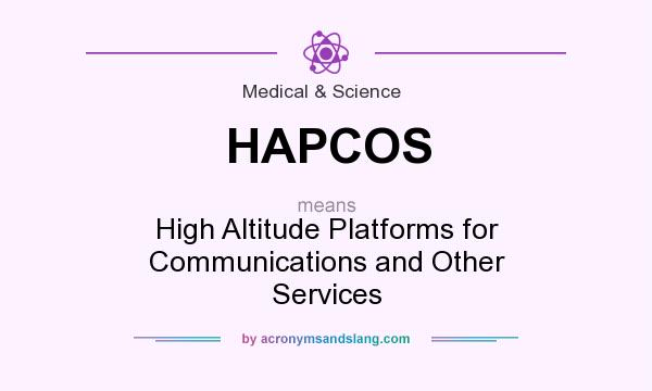 What does HAPCOS mean? It stands for High Altitude Platforms for Communications and Other Services