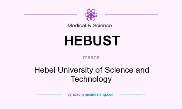 What does HEBUST mean? It stands for Hebei University of Science and Technology