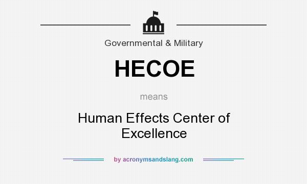 What does HECOE mean? It stands for Human Effects Center of Excellence