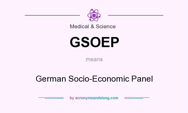 What does GSOEP mean? It stands for German Socio-Economic Panel