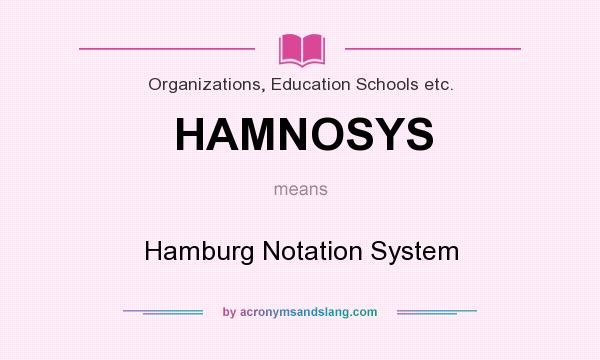 What does HAMNOSYS mean? It stands for Hamburg Notation System