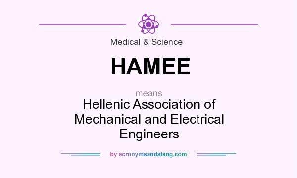 What does HAMEE mean? It stands for Hellenic Association of Mechanical and Electrical Engineers