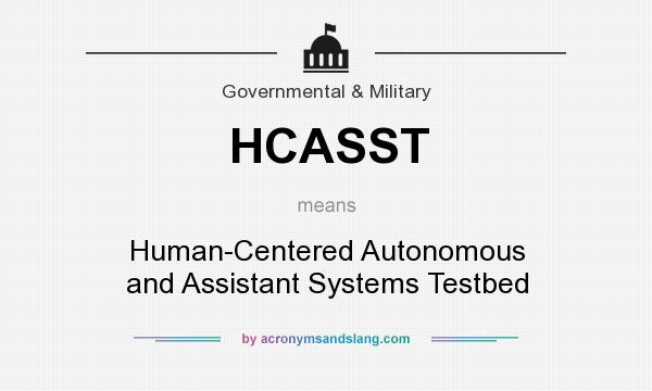 What does HCASST mean? It stands for Human-Centered Autonomous and Assistant Systems Testbed