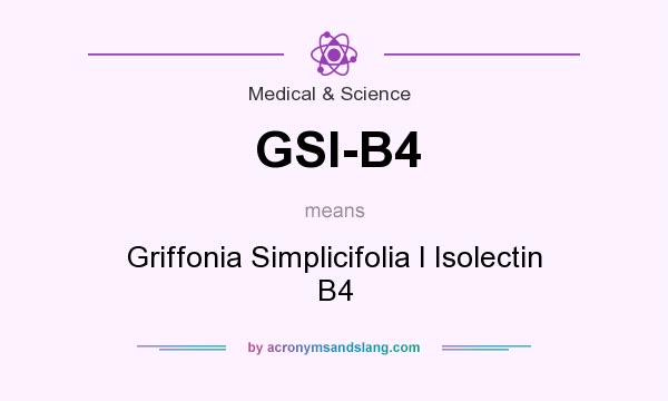 What does GSI-B4 mean? It stands for Griffonia Simplicifolia I Isolectin B4