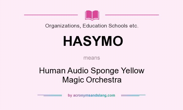 What does HASYMO mean? It stands for Human Audio Sponge Yellow Magic Orchestra