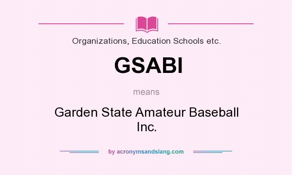 What does GSABI mean? It stands for Garden State Amateur Baseball Inc.
