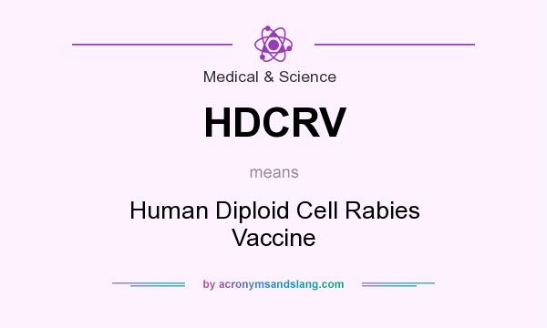 What does HDCRV mean? It stands for Human Diploid Cell Rabies Vaccine