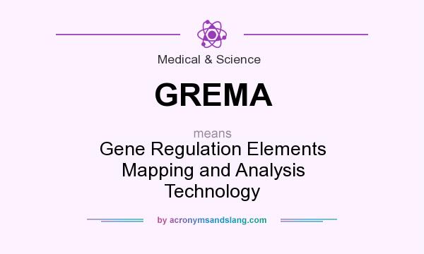 What does GREMA mean? It stands for Gene Regulation Elements Mapping and Analysis Technology