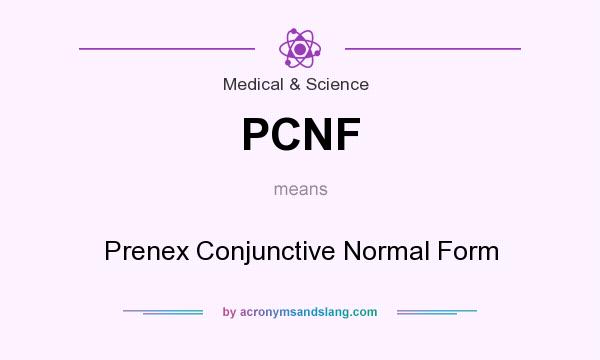 What does PCNF mean? It stands for Prenex Conjunctive Normal Form