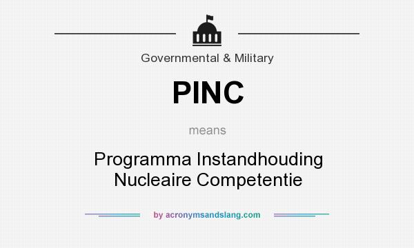 What does PINC mean? It stands for Programma Instandhouding Nucleaire Competentie