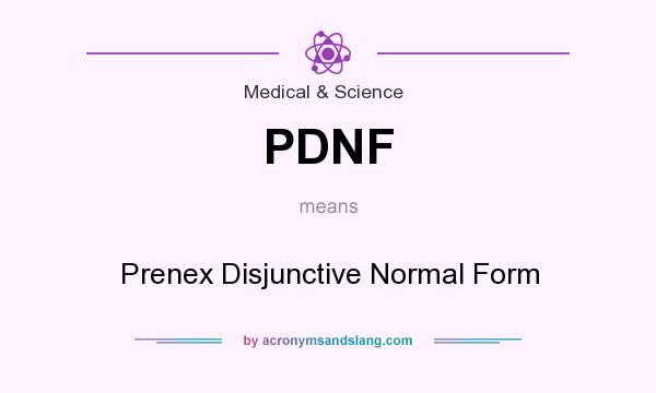 What does PDNF mean? It stands for Prenex Disjunctive Normal Form