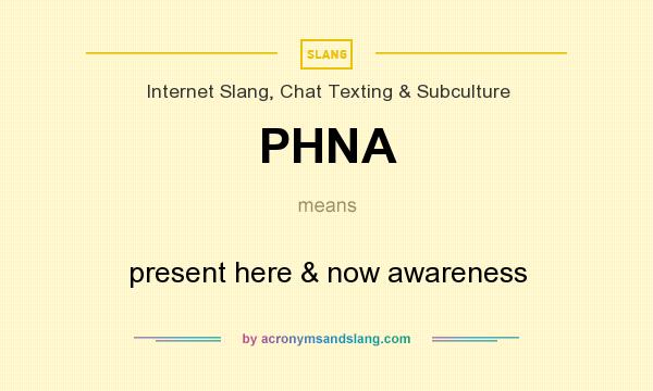 What does PHNA mean? It stands for present here & now awareness
