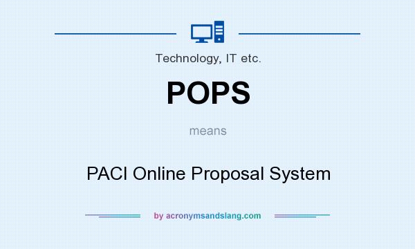 What does POPS mean? It stands for PACI Online Proposal System