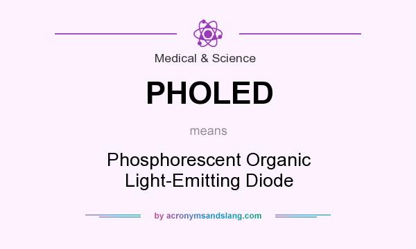 What does PHOLED mean? It stands for Phosphorescent Organic Light-Emitting Diode