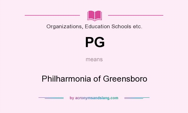 What does PG mean? It stands for Philharmonia of Greensboro