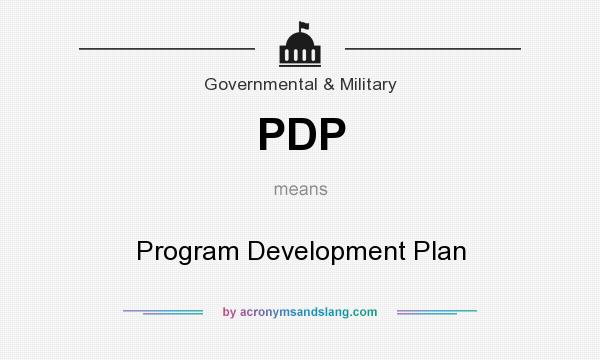 What does PDP mean? It stands for Program Development Plan