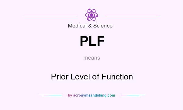 What does PLF mean? It stands for Prior Level of Function