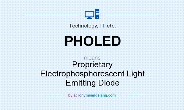 What does PHOLED mean? It stands for Proprietary Electrophosphorescent Light Emitting Diode