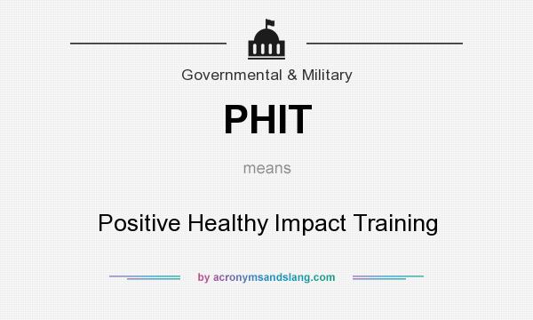 What does PHIT mean? It stands for Positive Healthy Impact Training