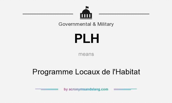 What does PLH mean? It stands for Programme Locaux de l`Habitat