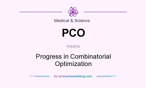 What does PCO mean? It stands for Progress in Combinatorial Optimization