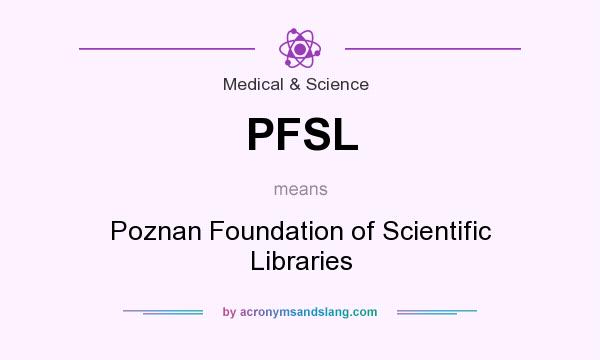 What does PFSL mean? It stands for Poznan Foundation of Scientific Libraries