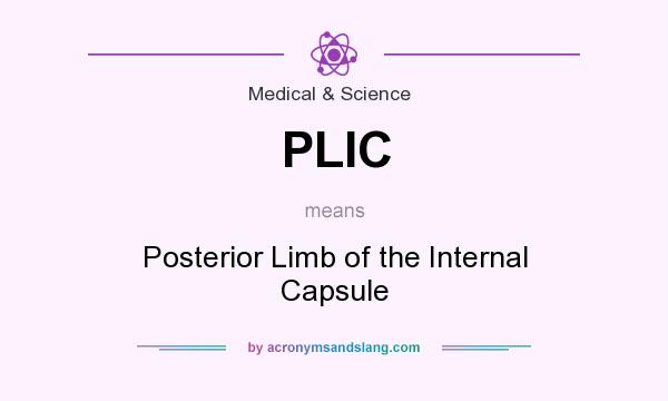 What does PLIC mean? It stands for Posterior Limb of the Internal Capsule