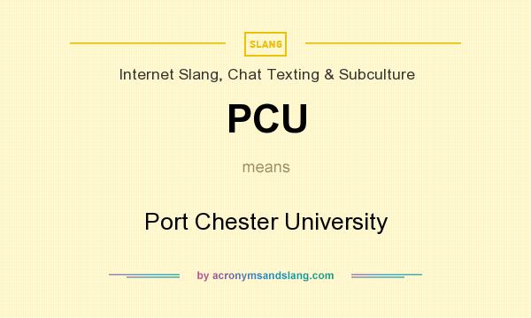 What does PCU mean? It stands for Port Chester University